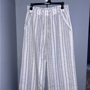 Striped leg fabric pants